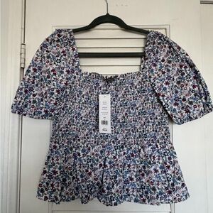 French Connection Artina Poplin Smocked Top
